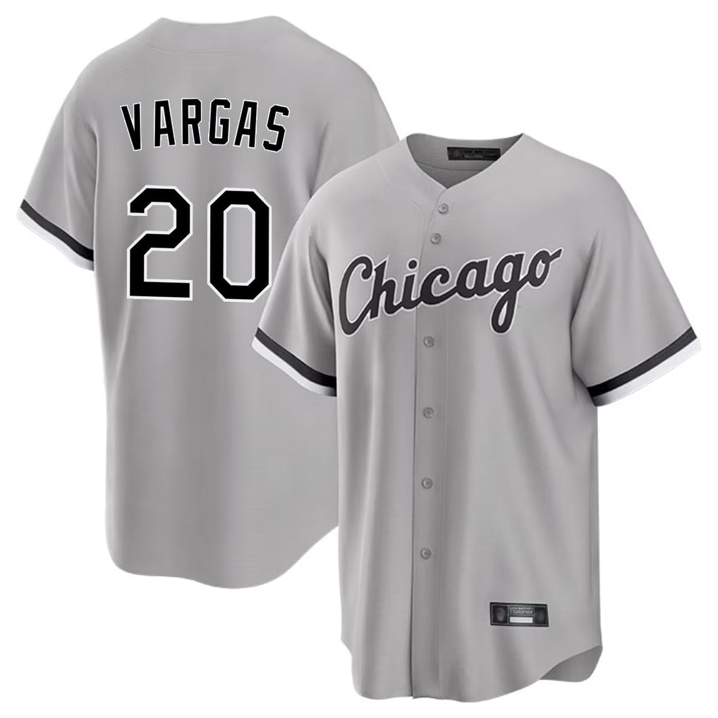MATTH C.White Sox #20 Miguel Vargas Player Gray Home Game Stitched Jerseys