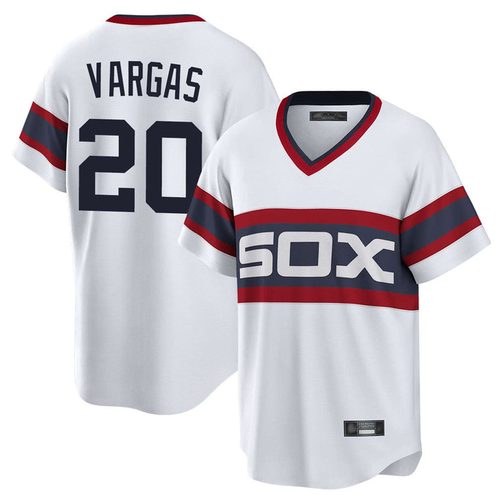 MATTH C.White Sox #20 Miguel Vargas Player White T-shirt Home Game Stitched Jerseys