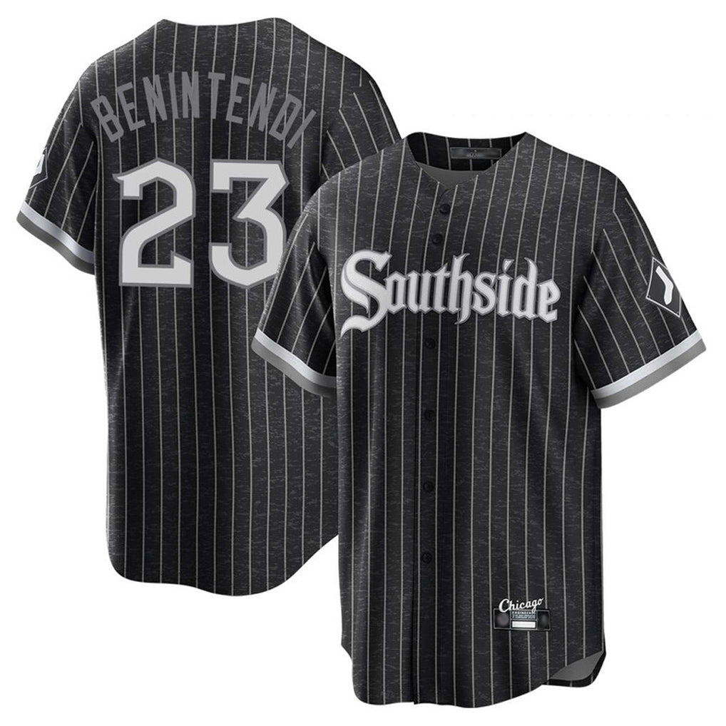 MATTH C.White Sox #23 Andrew Benintendi Player Black City Connect Home Game Stitched Jerseys
