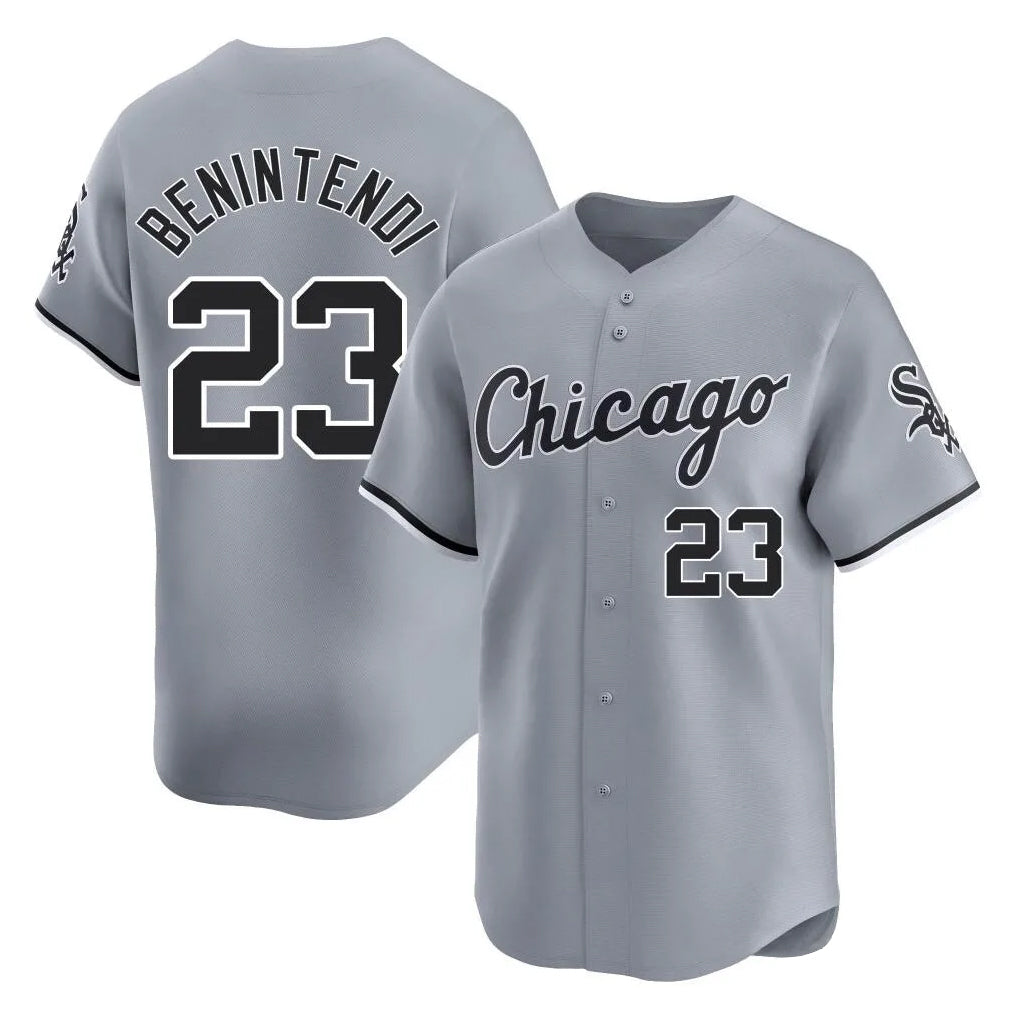 MATTH C.White Sox #23 Andrew Benintendi Player Gray Road Limited Home Stitched Jerseys