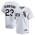 MATTH C.White Sox #23 Andrew Benintendi Player White Stripe Limited Home Stitched Jerseys