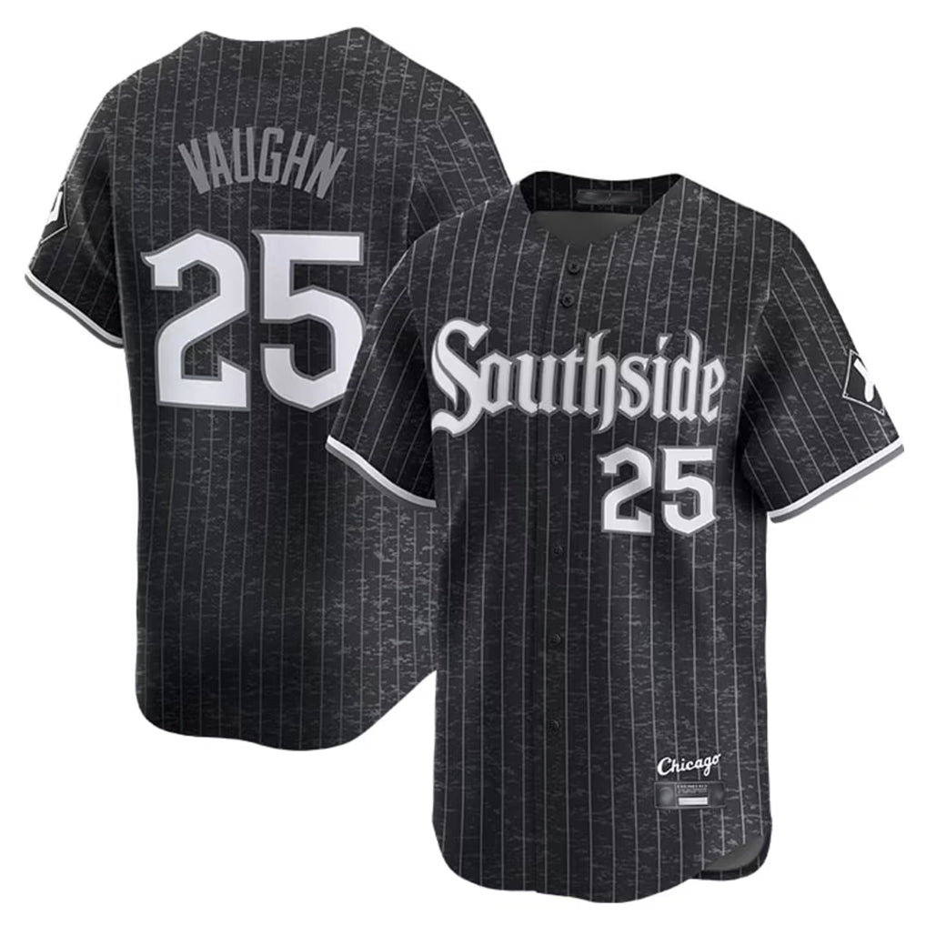 MATTH C.White Sox #25 Andrew Vaughn Player Black City Connect Limited Home Stitched Jerseys