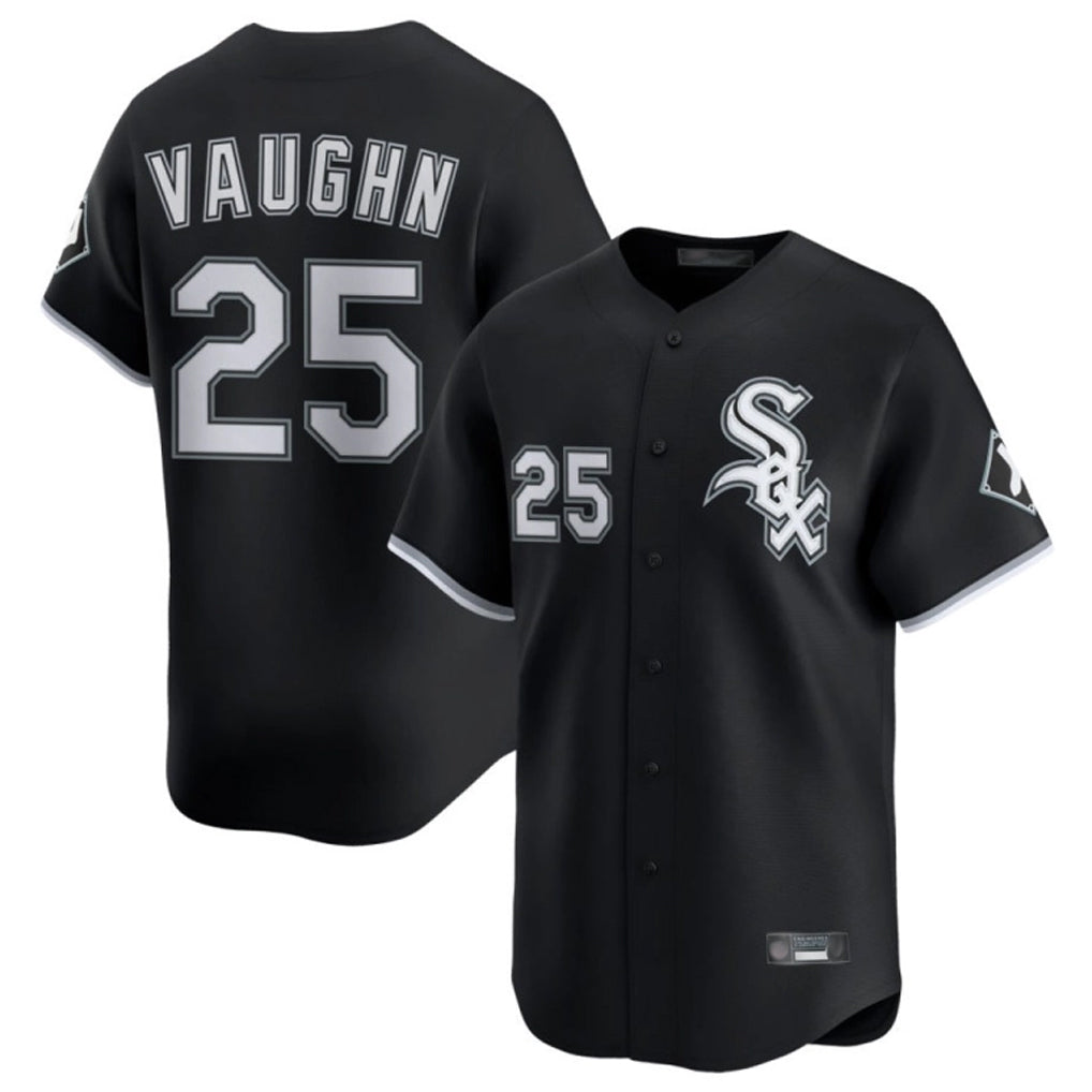 MATTH C.White Sox #25 Andrew Vaughn Player Black Limited Home Stitched Jerseys