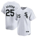MATTH C.White Sox #25 Andrew Vaughn Player White Stripe Limited Home Stitched Jersey