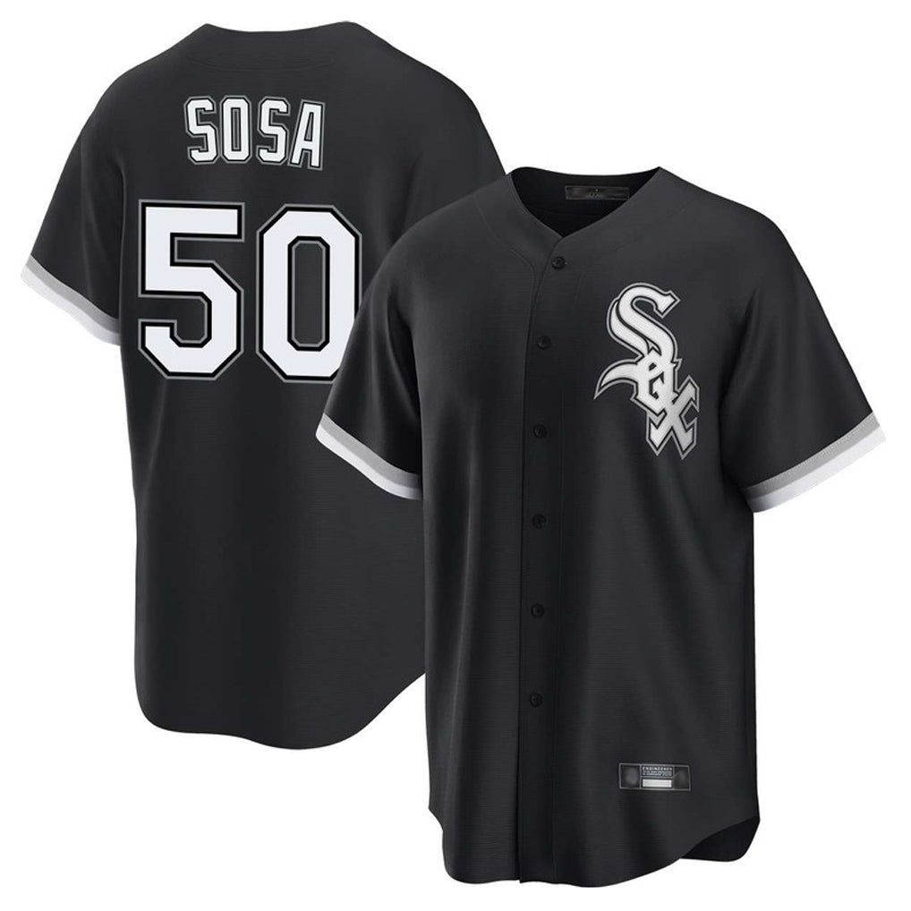 MATTH C.White Sox #50 Lenyn Sosa Player Black Home Game Stitched Jerseys