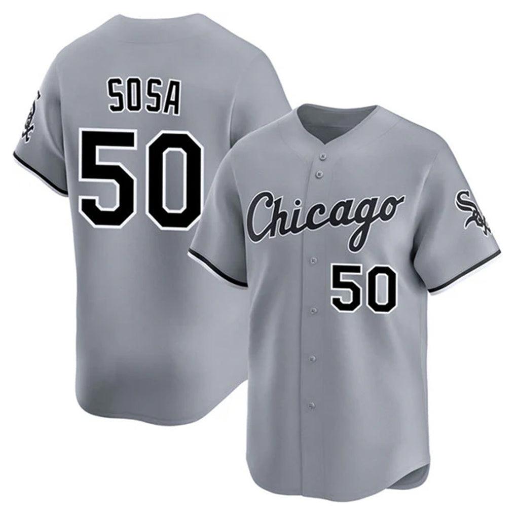 MATTH C.White Sox #50 Lenyn Sosa Player Gray Road Limited Home Stitched Jerseys