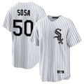 MATTH C.White Sox #50 Lenyn Sosa Player White Stripe Home Game Stitched Jerseys