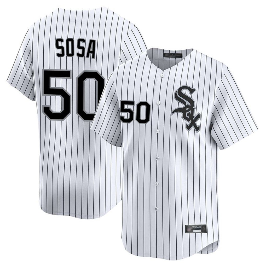 MATTH C.White Sox #50 Lenyn Sosa Player White Stripe Limited Home Stitched Jerseys