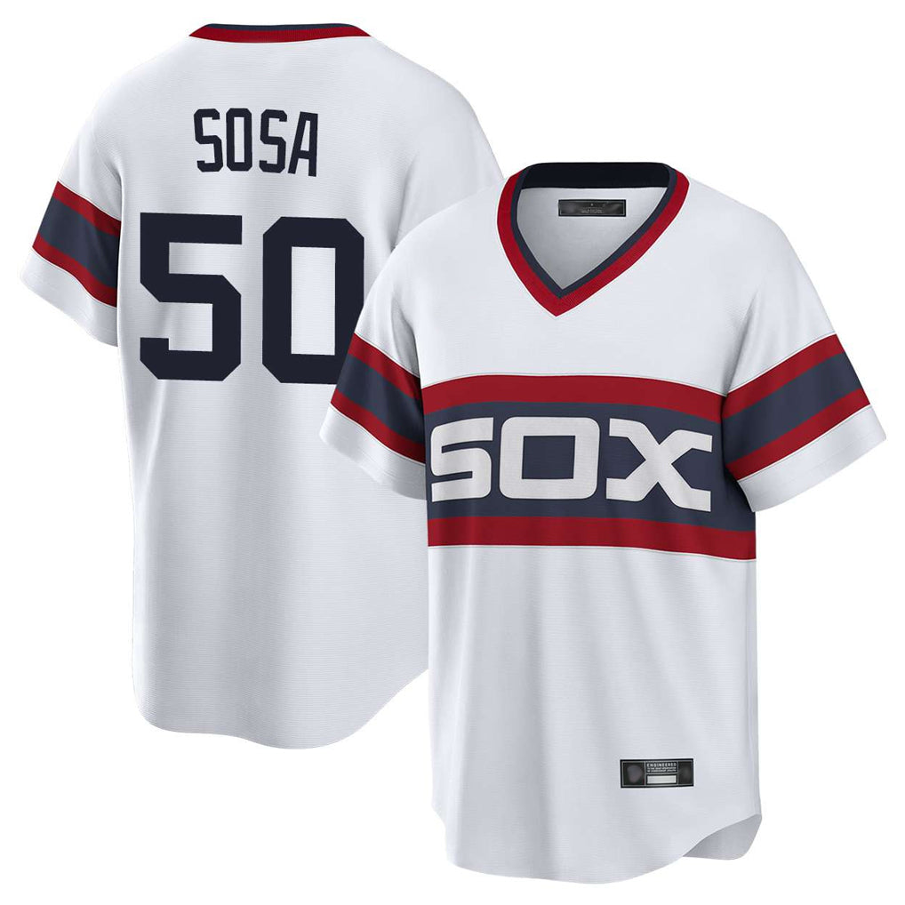 MATTH C.White Sox #50 Lenyn Sosa Player White T-shirt Home Game Stitched Jerseys