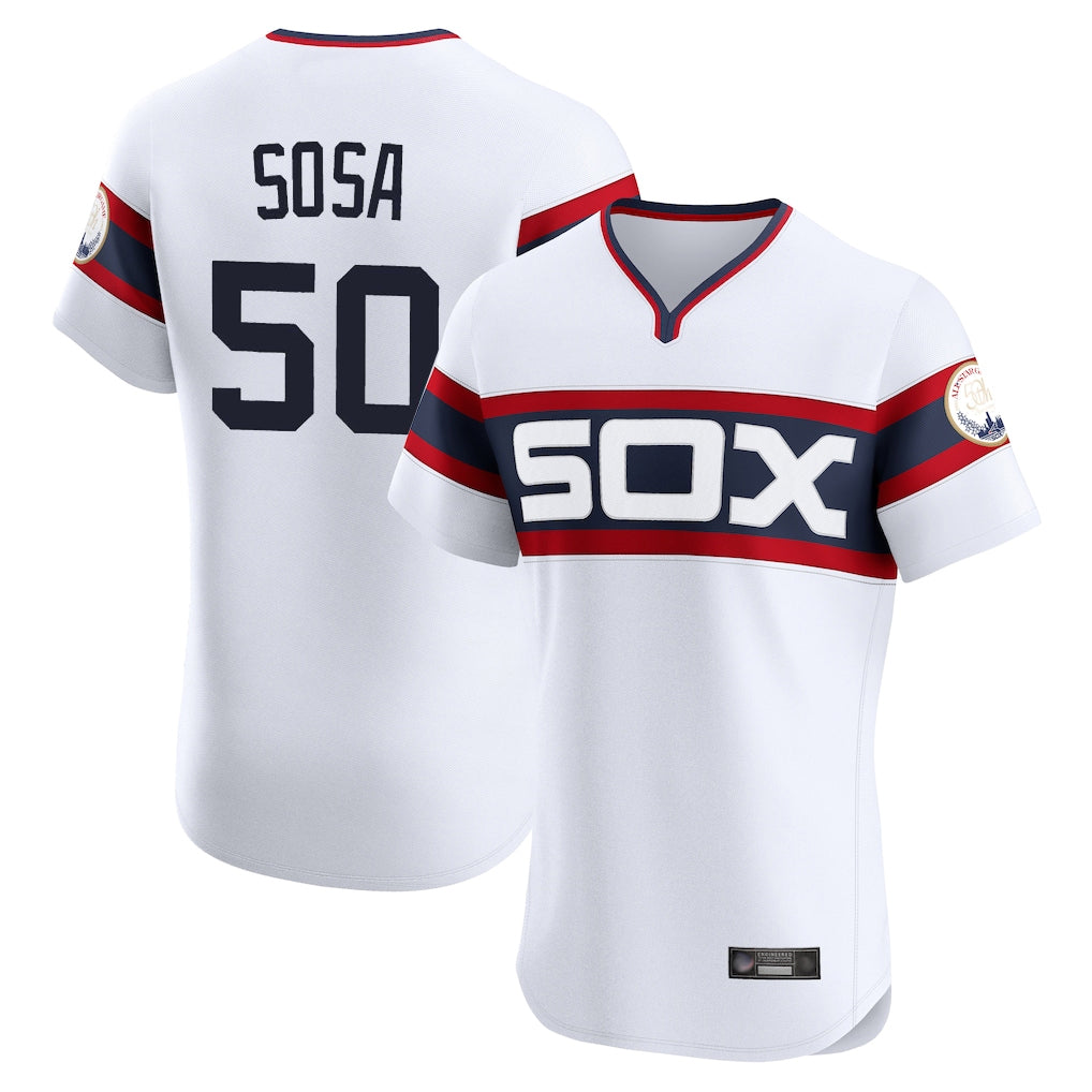 MATTH C.White Sox #50 Lenyn Sosa Player White T-shirt Limited Elite Home Stitched Jerseys