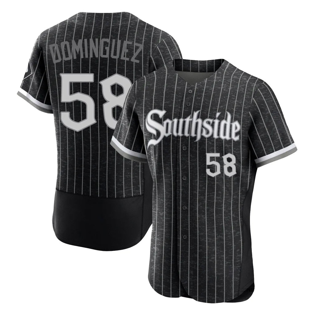 MATTH C.White Sox #58 Seranthony Dom¡§anguez Player Black City Connect Limited Elite Home Stitched Jerseys