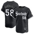 MATTH C.White Sox #58 Seranthony Dom¡§anguez Player Black City Connect Limited Home Stitched Jerseys