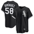 MATTH C.White Sox #58 Seranthony Dom¡§anguez Player Black Home Game Stitched Jerseys