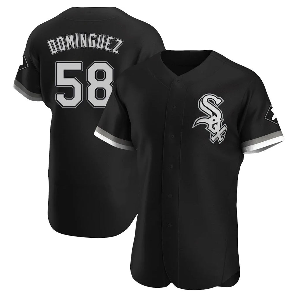 MATTH C.White Sox #58 Seranthony Dom¡§anguez Player Black Limited Elite Home Stitched Jerseys