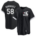 MATTH C.White Sox #58 Seranthony Dom¡§anguez Player Black Spring Training Game Stitched Jerseys
