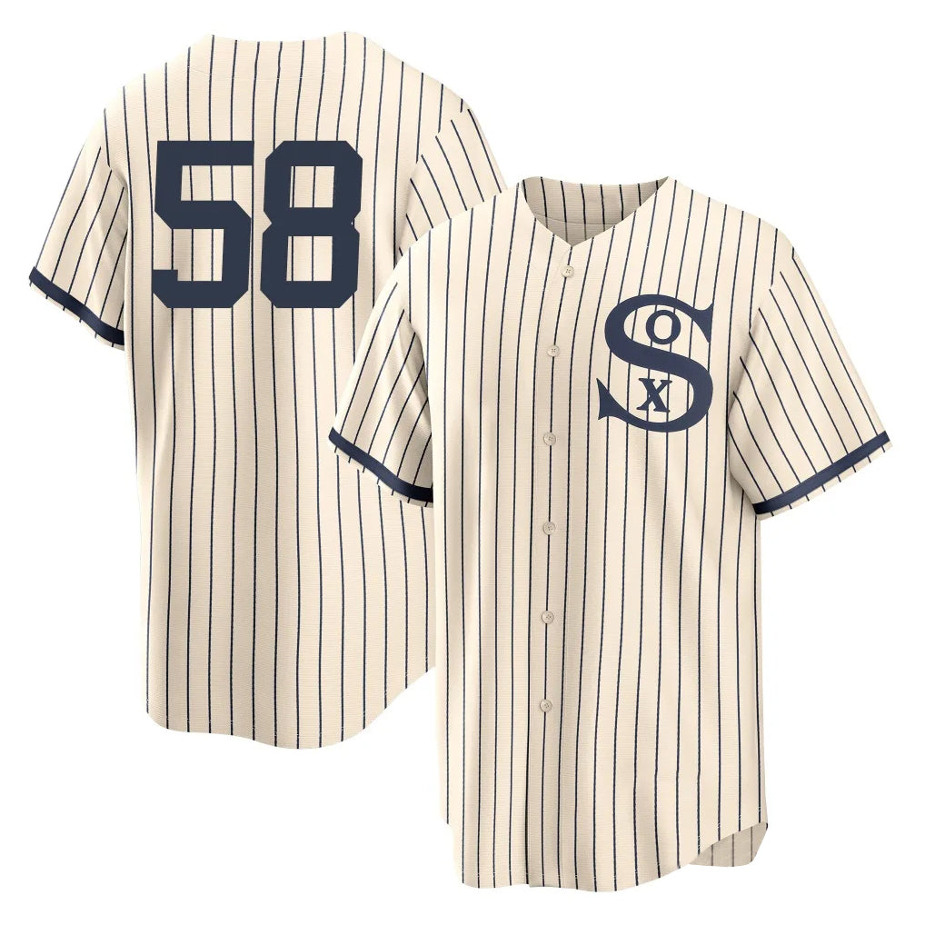 MATTH C.White Sox #58 Seranthony Dom¡§anguez Player Cream Field of Dreams Home Game Stitched Jerseys