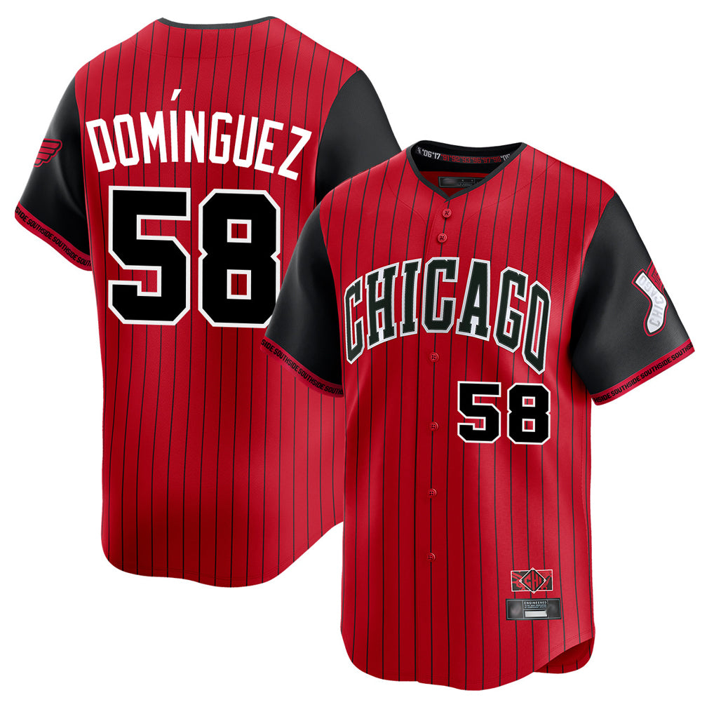 MATTH C.White Sox #58 Seranthony Dom¡§anguez Player Red City Connect Limited Home Stitched Jerseys