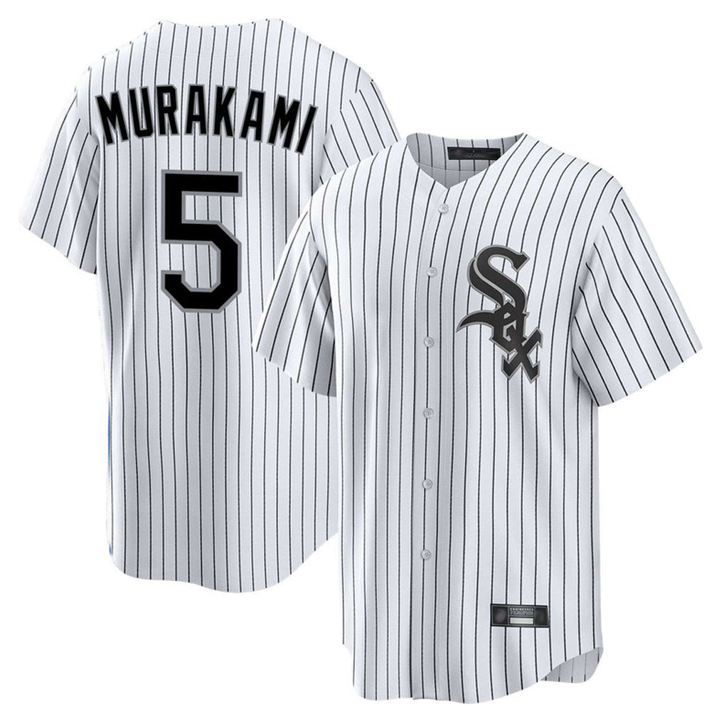 MATTH C.White Sox #5 Munetaka Murakami Player White Stripe Home Game Stitched Jerseys