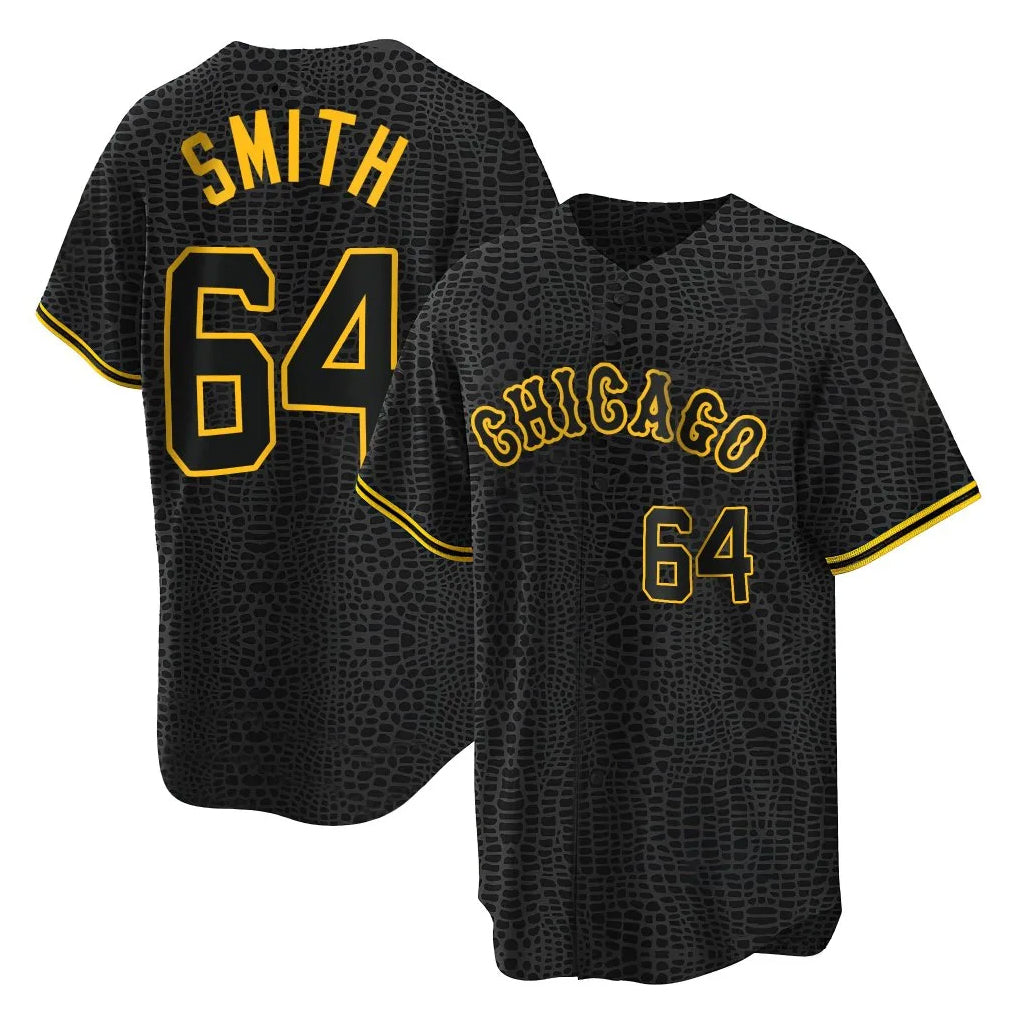 MATTH C.White Sox #64 Shane Smith Player Black Snake Skin City Home Game Stitched Jerseys