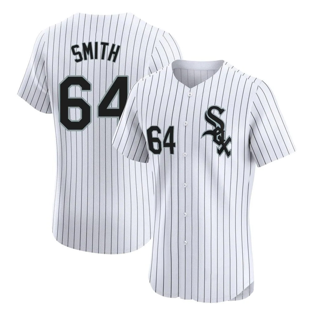 MATTH C.White Sox #64 Shane Smith Player White Stripe Limited Elite Home Stitched Jerseys