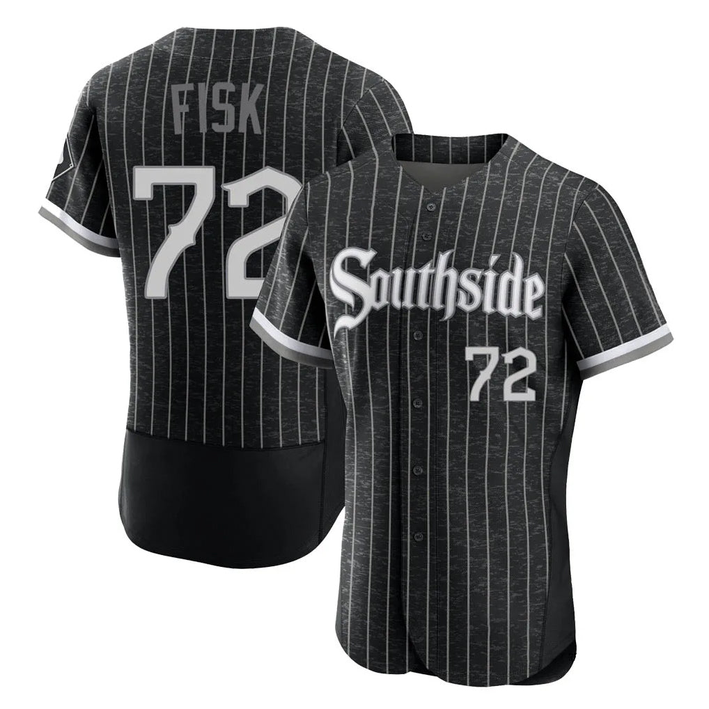 MATTH C.White Sox #72 Carlton Fisk Player Black City Connect Limited Elite Home Stitched Jerseys