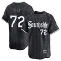 MATTH C.White Sox #72 Carlton Fisk Player Black City Connect Limited Home Stitched Jerseys