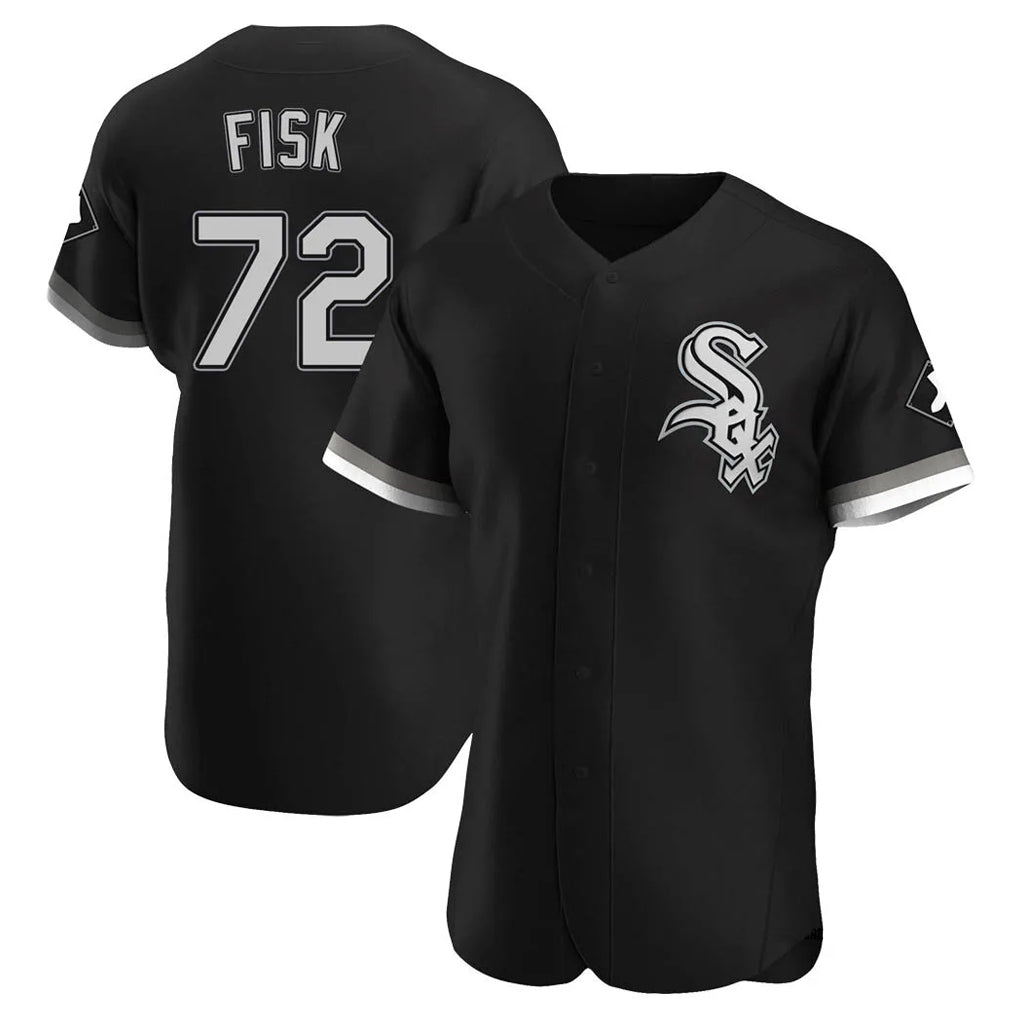 MATTH C.White Sox #72 Carlton Fisk Player Black Limited Elite Home Stitched Jerseys