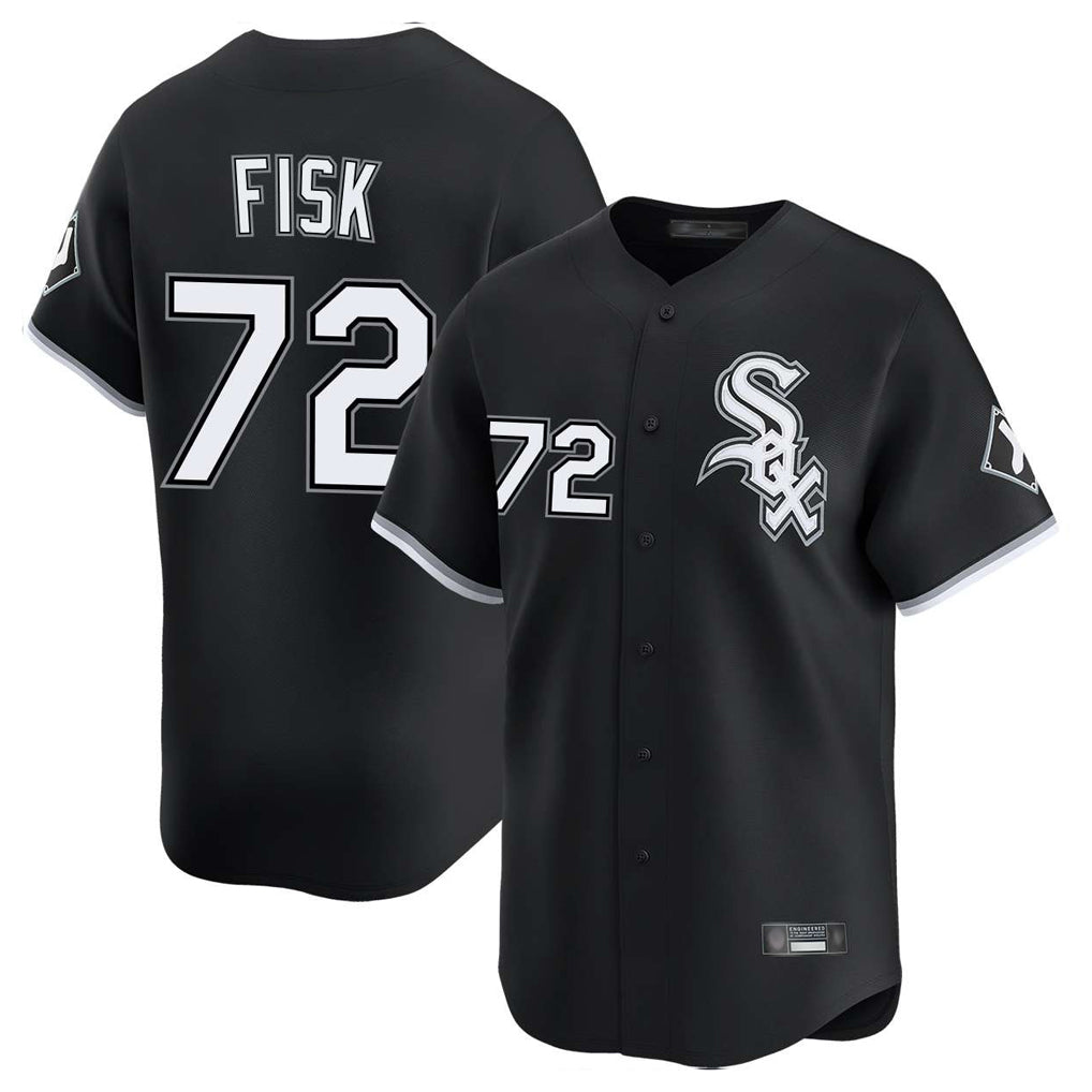 MATTH C.White Sox #72 Carlton Fisk Player Black Limited Home Stitched Jerseys