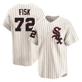 MATTH C.White Sox #72 Carlton Fisk Player Cream Cooperstown Collection Limited Home Stitched Jerseys