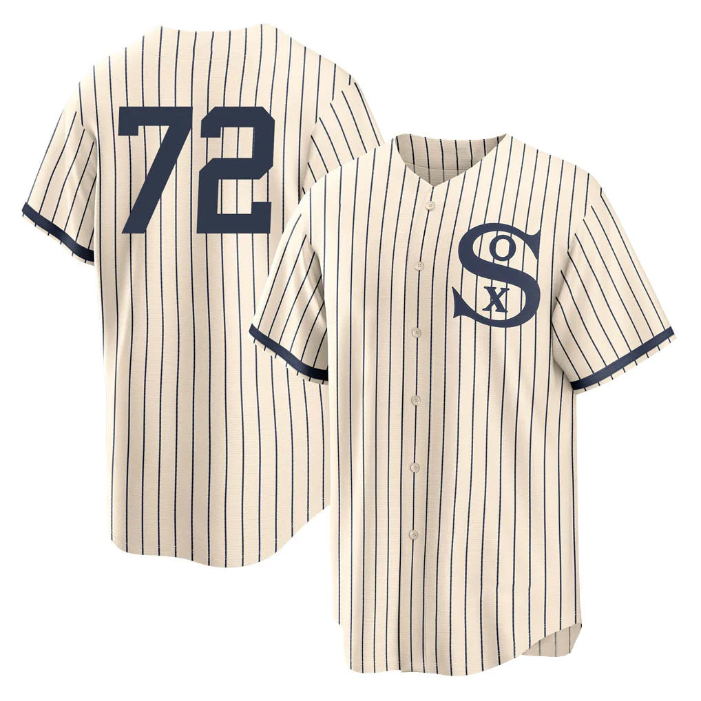 MATTH C.White Sox #72 Carlton Fisk Player Cream Field of Dreams Home Game Stitched Jerseys