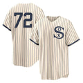 MATTH C.White Sox #72 Carlton Fisk Player Cream Field of Dreams Home Game Stitched Jerseys