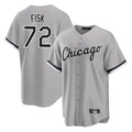 MATTH C.White Sox #72 Carlton Fisk Player Gray Home Game Stitched Jerseys