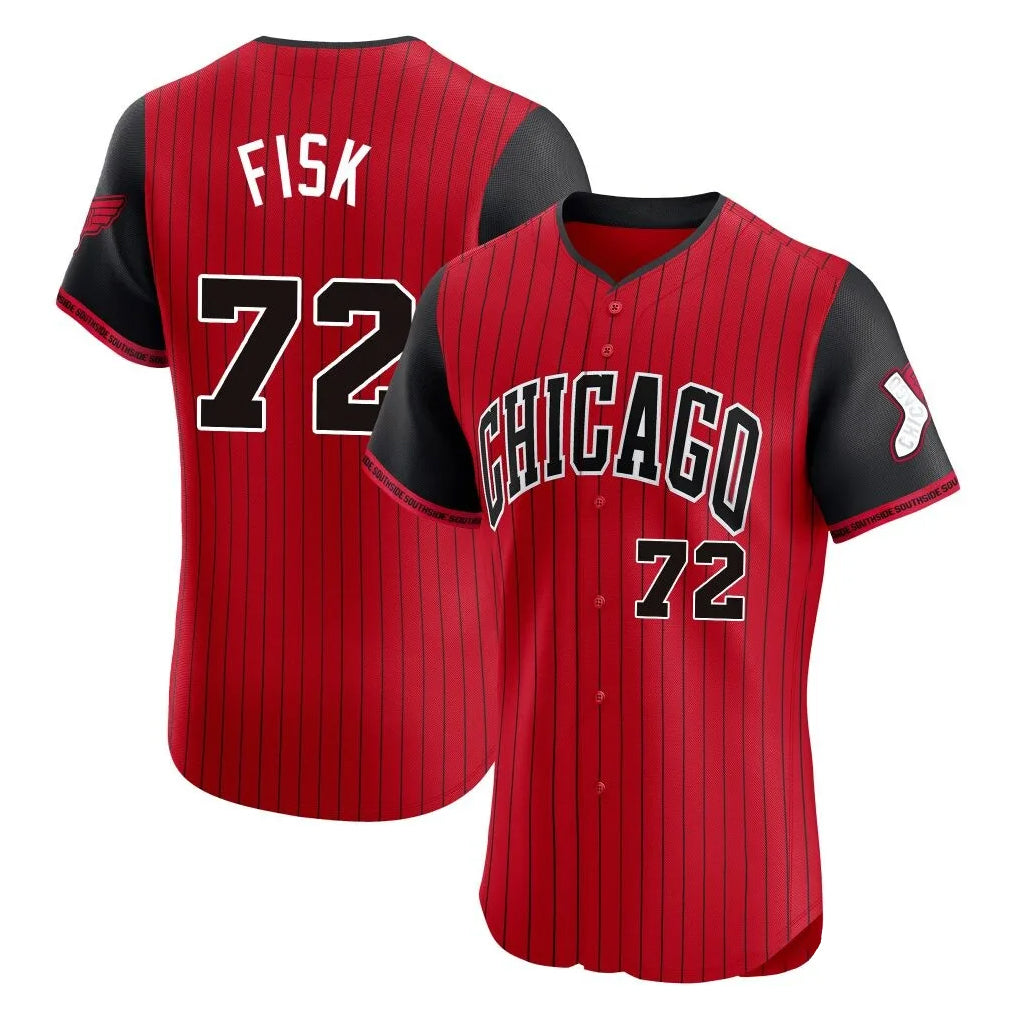 MATTH C.White Sox #72 Carlton Fisk Player Red City Connect Limited Elite Home Stitched Jerseys