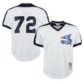 MATTH C.White Sox #72 Carlton Fisk Player White Mitchell & Ness Cooperstown Collection Mesh Game Stitched Jerseys