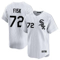 MATTH C.White Sox #72 Carlton Fisk Player White Stripe Limited Home Stitched Jerseys