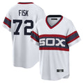 MATTH C.White Sox #72 Carlton Fisk Player White T-shirt Home Game Stitched Jerseys