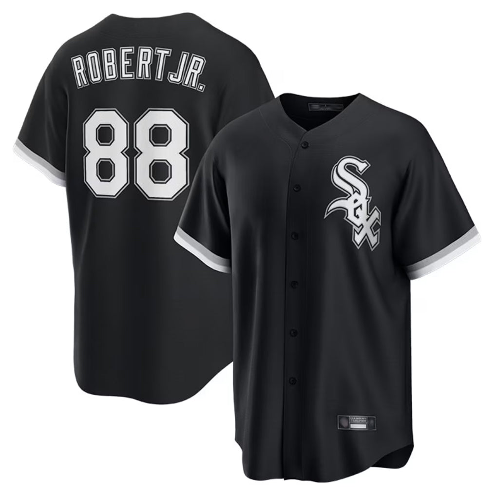 MATTH C.White Sox #88 Luis Robert Jr Player Black Home Game Stitched Jerseys