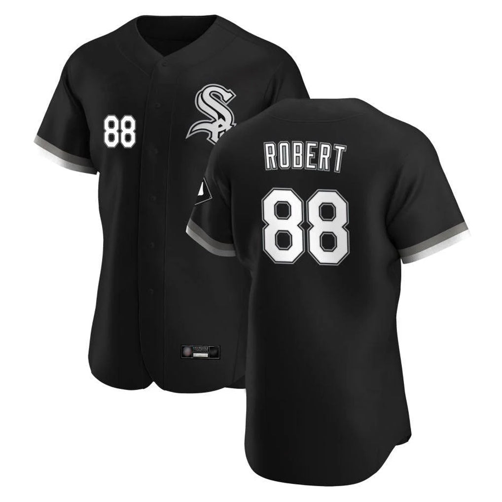 MATTH C.White Sox #88 Luis Robert Jr Player Black Limited Elite Home Stitched Jerseys