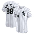 MATTH C.White Sox #88 Luis Robert Jr Player White Stripe Limited Elite Home Stitched Jerseys