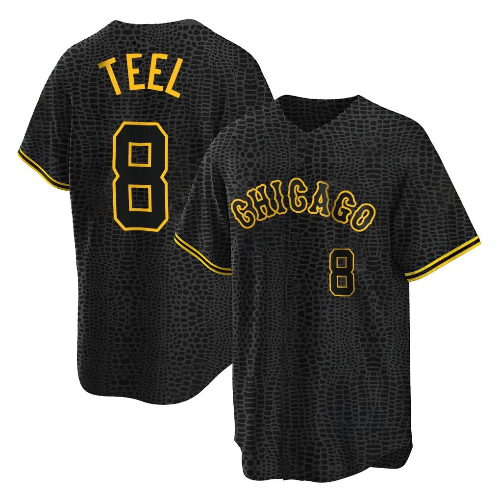 MATTH C.White Sox #8 Kyle Teel Player Black Snake Skin City Home Game Stitched Jerseys