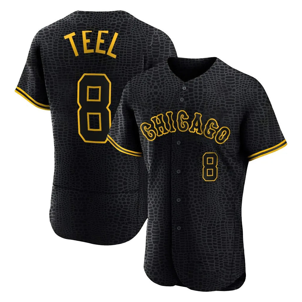 MATTH C.White Sox #8 Kyle Teel Player Black Snake Skin City Limited Elite Home Stitched Jerseys
