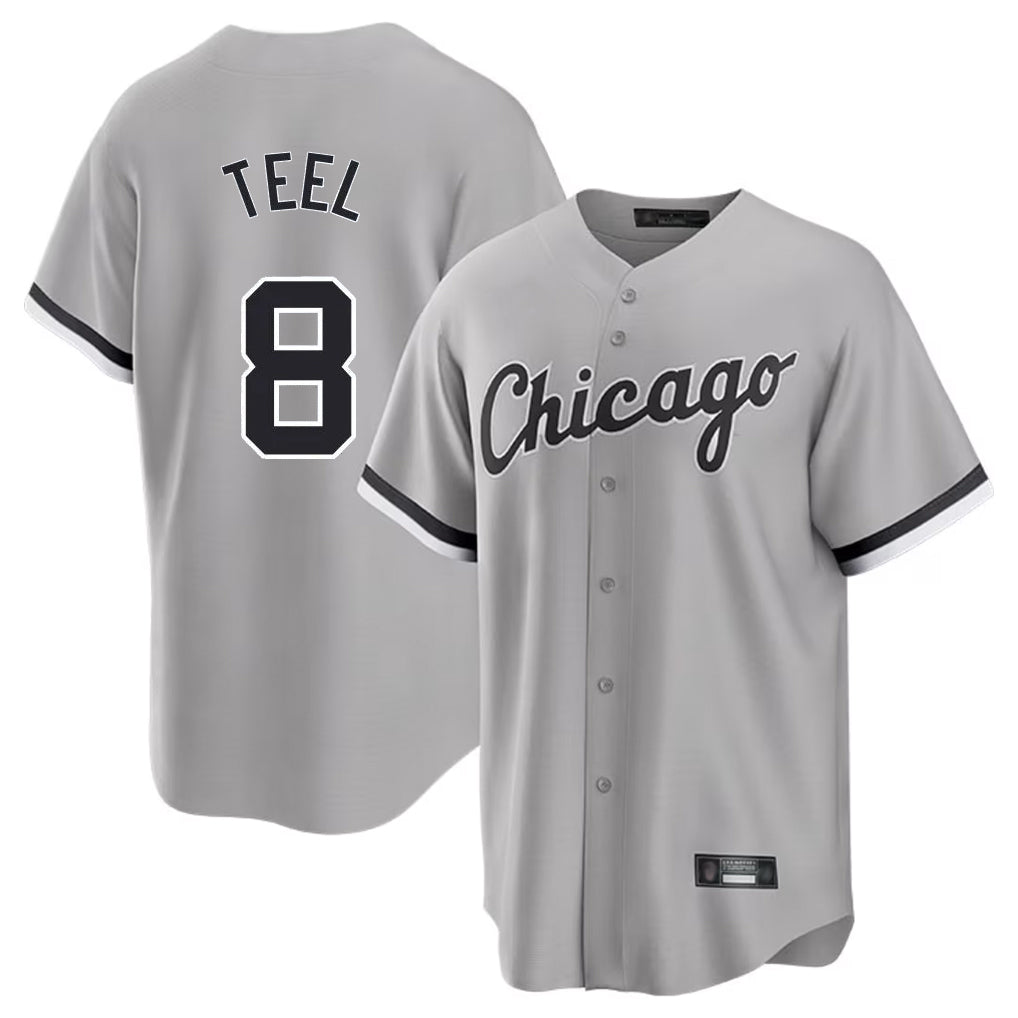 MATTH C.White Sox #8 Kyle Teel Player Gray Home Game Stitched Jerseys