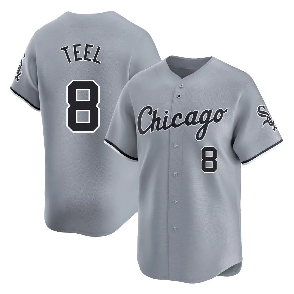 MATTH C.White Sox #8 Kyle Teel Player Gray Road Limited Home Stitched Jerseys