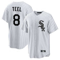 MATTH C.White Sox #8 Kyle Teel Player White Stripe Home Game Stitched Jerseys