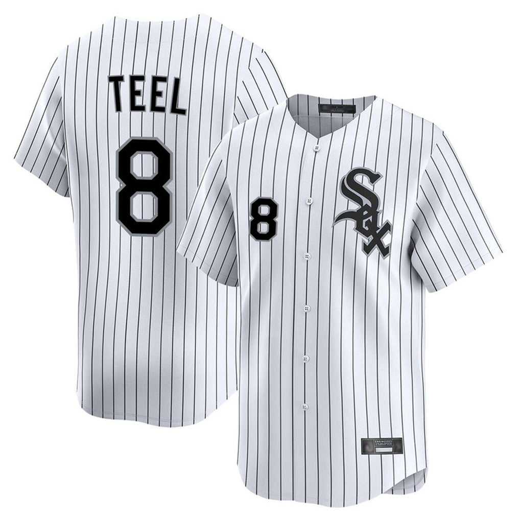 MATTH C.White Sox #8 Kyle Teel Player White Stripe Limited Home Stitched Jerseys
