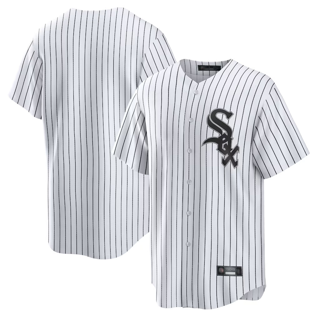 MATTH C.White Sox ## White Sox Blank Player White Stripe Home Game Stitched Jerseys