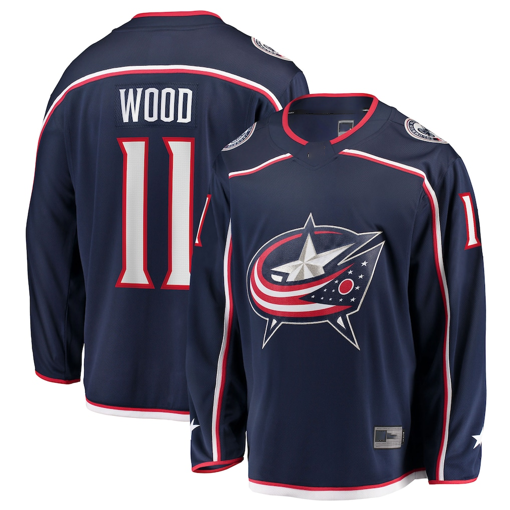 MATTH CB.Jackets #11 Miles Wood Navy Home Breakaway Jersey