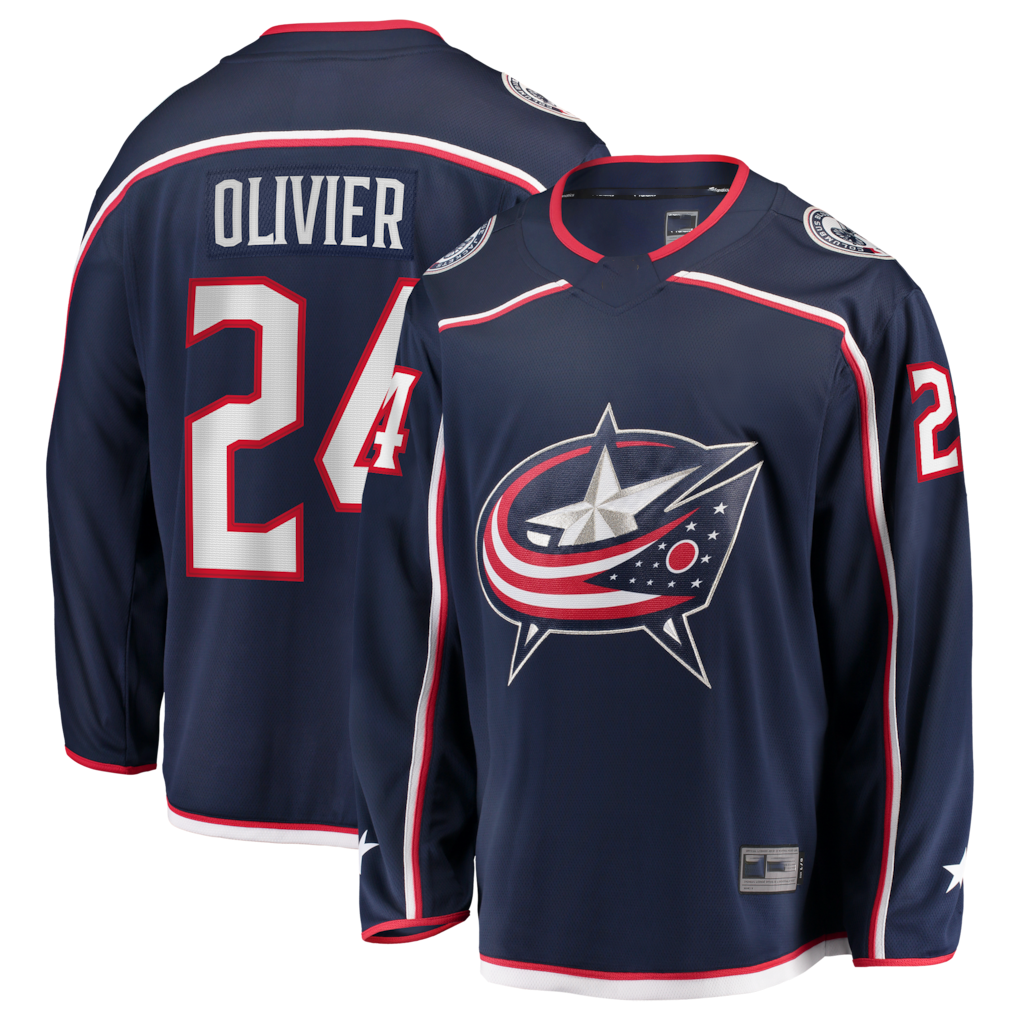 MATTH CB.Jackets #24 Mathieu Olivier Navy Home Breakaway Jersey