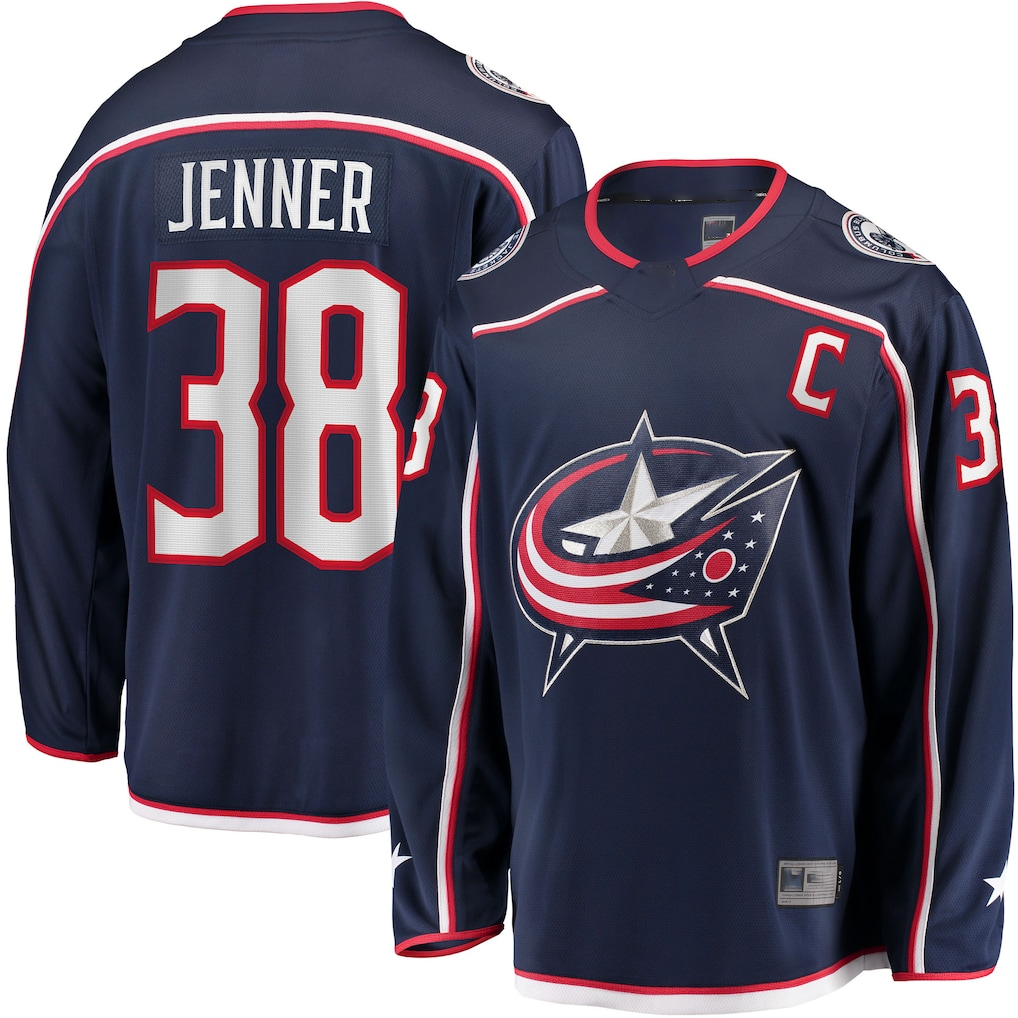 MATTH CB.Jackets #34 Cole Sillinger Navy Home Breakaway Player Jersey