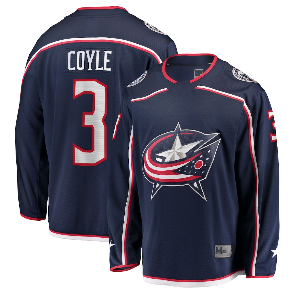 MATTH CB.Jackets #3 Charlie Coyle Navy Home Breakaway Jersey